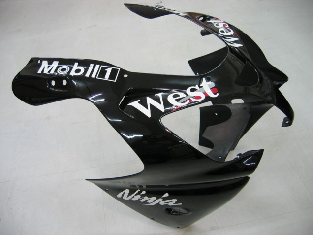 2000-2001 Kawasaki ZX9R Motorcycle Fairings - Glossy Black White West Canada Websites