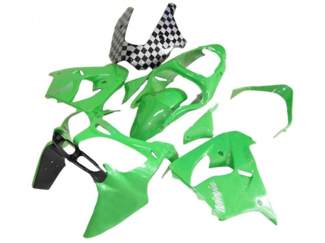 2000-2001 Kawasaki ZX9R Motorcycle Fairings - Green Black White Ninja Canada Websites