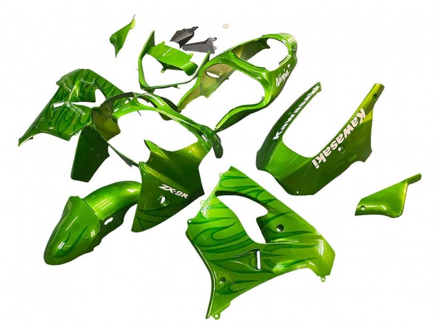 2000-2001 Kawasaki ZX9R Motorcycle Fairings - Green Flame Canada Websites