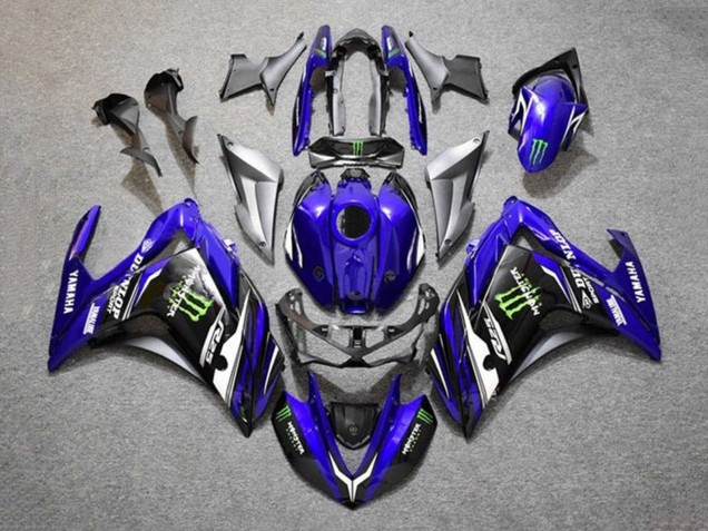 2015-2018 Yamaha YZF R3/R25 Motorcycle Fairings - Blue Silver Black Monster Canada Websites