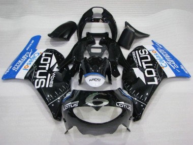 1995-1997 Aprilia RS250 Motorcycle Fairings - Glossy Black White Blue Lotus Canada Websites