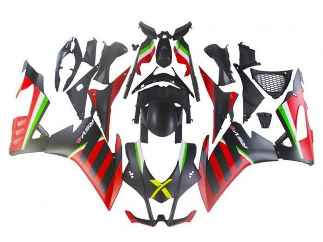2016-2020 Aprilia RSV4 1000 Motorcycle Fairings - Matte Black Red Green Stripe Canada Websites