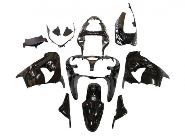 2000-2001 Kawasaki ZX9R Motorcycle Fairings - Glossy Black White Decal Canada Websites
