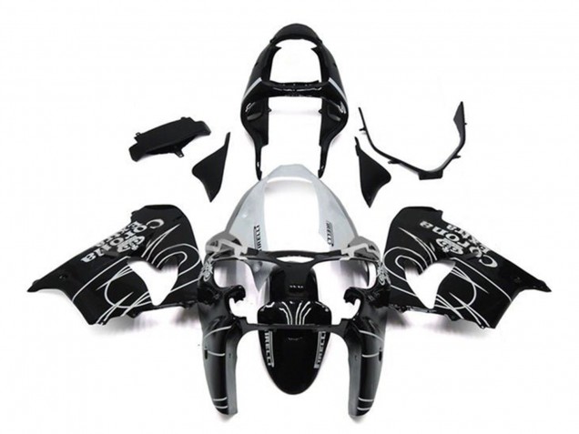 2002-2003 Kawasaki ZX9R Motorcycle Fairings - Glossy Black White Corona Extra Canada Websites