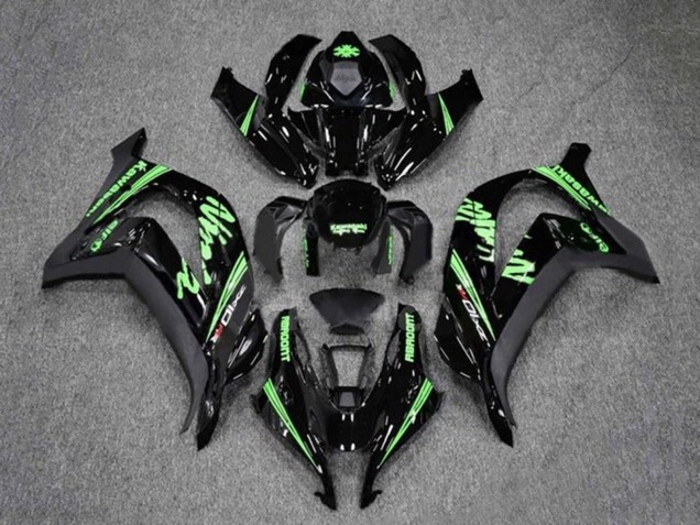 2016-2020 Kawasaki ZX10R Motorcycle Fairings - Glossy Black Green Canada Websites