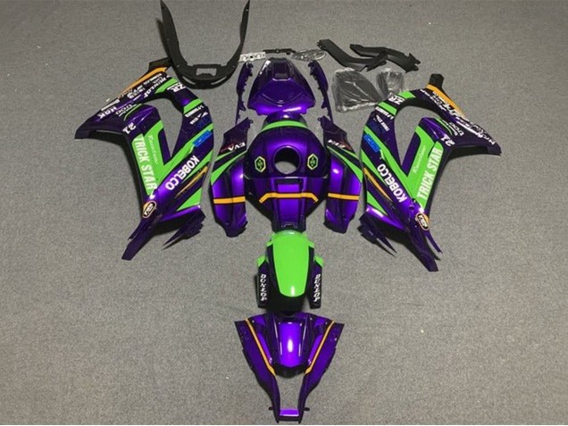2016-2020 Kawasaki ZX10R Motorcycle Fairings - Purple Green Trick Star Kobelco Canada Websites