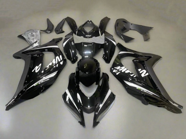2016-2020 Kawasaki ZX10R Motorcycle Fairings - Glossy Black White Stripe Canada Websites