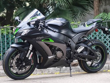 2016-2020 Kawasaki ZX10R Motorcycle Fairings - Matte Black Green Silver Canada Websites