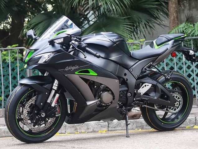 2016-2020 Kawasaki ZX10R Motorcycle Fairings - Matte Black Green Silver Canada Websites