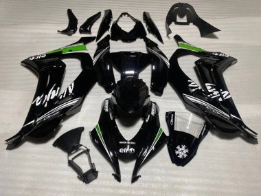 2016-2020 Kawasaki ZX10R Motorcycle Fairings - Glossy Black White Green Stripe Snow Canada Websites