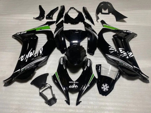 2016-2020 Kawasaki ZX10R Motorcycle Fairings - Glossy Black White Green Stripe Snow Canada Websites