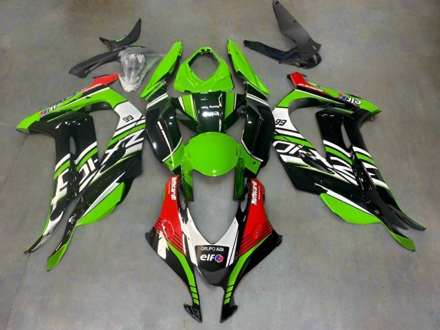 2016-2020 Kawasaki ZX10R Motorcycle Fairings - Green Black Red White Elf Canada Websites