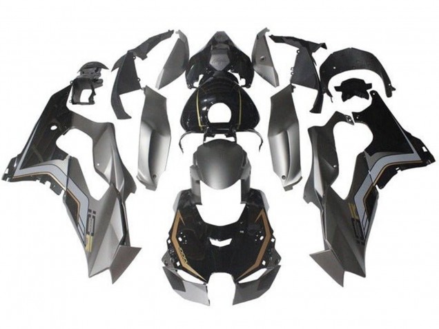 2021-2025 Kawasaki ZX10R Motorcycle Fairings - Grey Glossy Black Gold Canada Websites