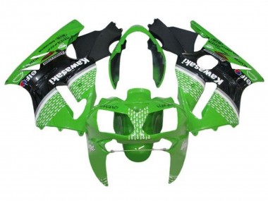 2000-2001 Kawasaki ZX12R Motorcycle Fairings - Green Black White Elf Canada Websites