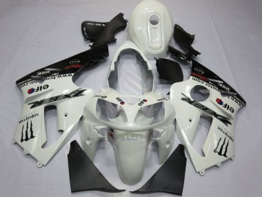 2000-2001 Kawasaki ZX12R Motorcycle Fairings - Pearl White Black Elf Monster Energy Canada Websites