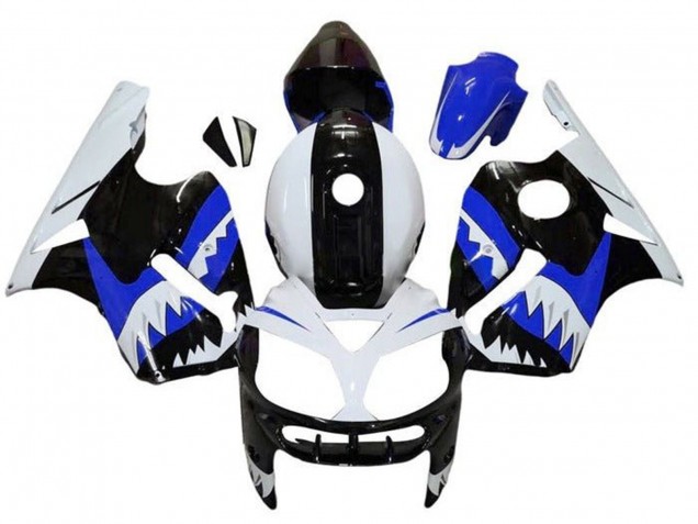 2000-2001 Kawasaki ZX12R Motorcycle Fairings - White Black Blue Shark Canada Websites