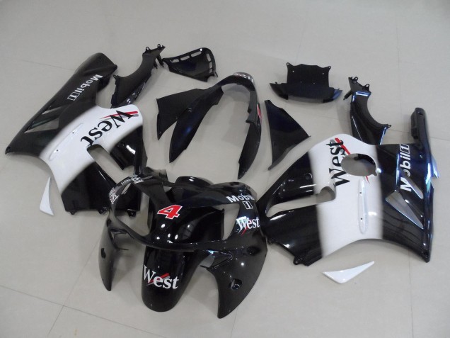 2002-2006 Kawasaki ZX12R Motorcycle Fairings - Glossy Black White Red West Mobil 4 Canada Websites