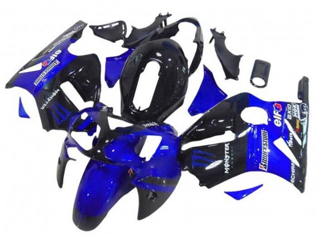 2002-2006 Kawasaki ZX12R Motorcycle Fairings - Blue Glossy Black Elf Bridgestone Monster Canada Websites