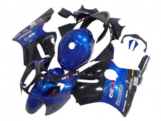 2002-2006 Kawasaki ZX12R Motorcycle Fairings - Blue Glossy Black Elf Bridgestone Canada Websites