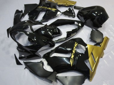 2002-2006 Kawasaki ZX12R Motorcycle Fairings - Glossy Black Gold Canada Websites