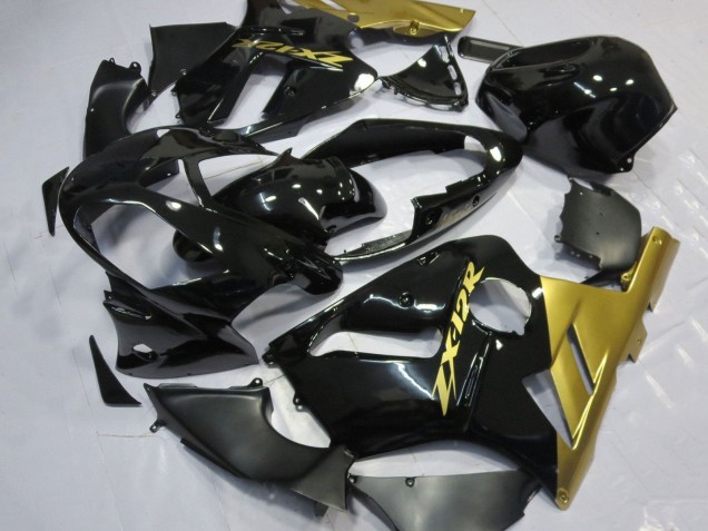 2002-2006 Kawasaki ZX12R Motorcycle Fairings - Glossy Black Gold Canada Websites