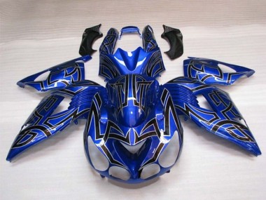 2006-2011 Kawasaki ZX14R ZZR1400 Motorcycle Fairings - Blue Black Silver Tribal Canada Websites