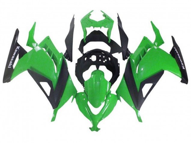 2013-2024 Kawasaki EX300 Motorcycle Fairings - Green Black Canada Websites