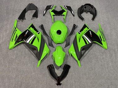 2013-2024 Kawasaki EX300 Motorcycle Fairing - Green White Black Stripe Canada Websites