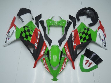 2013-2024 Kawasaki EX300 Motorcycle Fairings - Green White Red Black Motocard Canada Websites