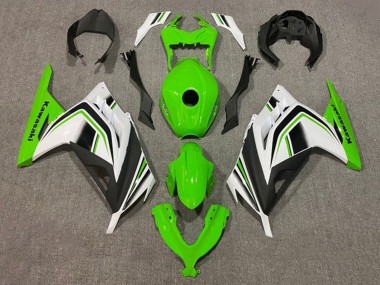 2013-2024 Kawasaki EX300 Motorcycle Fairings - Green White Black Stripe Canada Websites
