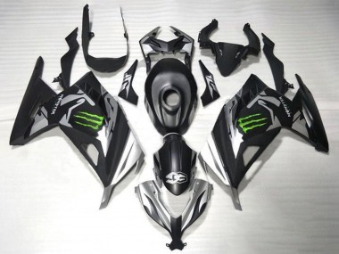 2013-2024 Kawasaki EX300 Motorcycle Fairings - Matte Black Silver Green Monster Canada Websites