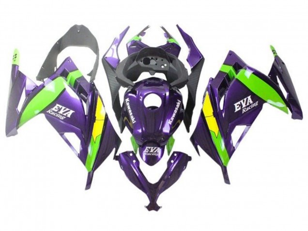 2013-2024 Kawasaki EX300 Motorcycle Fairings - Purple Green Yellow Eva Racing Canada Websites