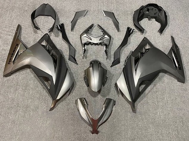 2013-2024 Kawasaki EX300 Motorcycle Fairings - Silver Matte Black Canada Websites