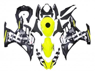 2018-2024 Kawasaki Ninja 400 Motorcycle Fairings - Yellow Black White Skull Canada Websites