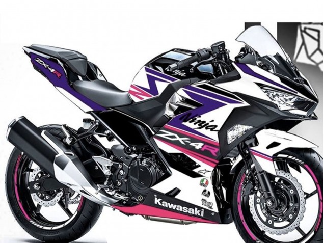 2018-2024 Kawasaki Ninja 400 Motorcycle Fairings - White Purple Pink Canada Websites