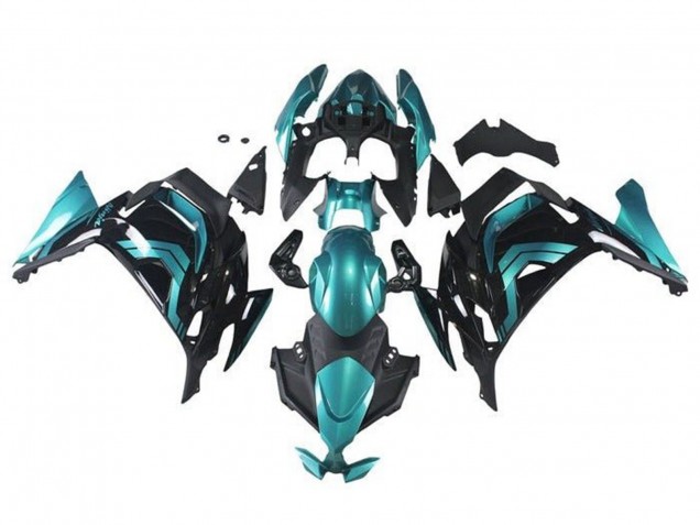 2020-2025 Kawasaki Ninja 650 EX650 Motorcycle Fairings - Teal Blue Black Canada Websites