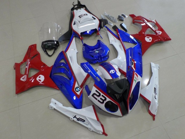 2009-2014 BMW S1000RR Motorcycle Fairings - White Red Blue HP Canada Websites