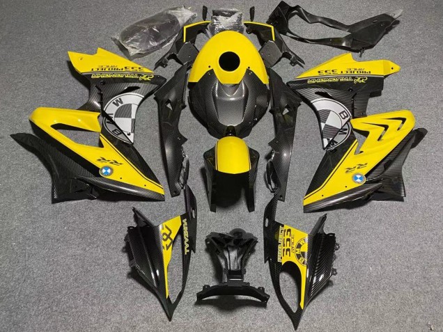 2009-2014 BMW S1000RR Motorcycle Fairings - Yellow Faux Carbon Fiber Canada Websites