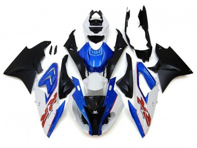 2017-2018 BMW S1000RR Motorcycle Fairings - White Blue Matte Black Pinstripe RR Canada Websites