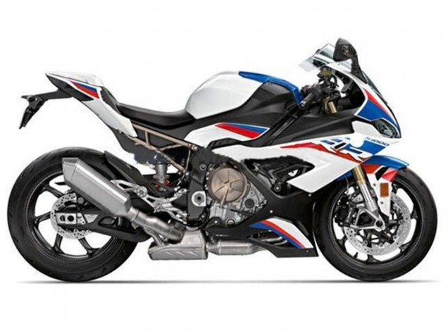 2019-2022 BMW S1000RR Motorcycle Fairings - White Blue Red Stripe Canada Websites