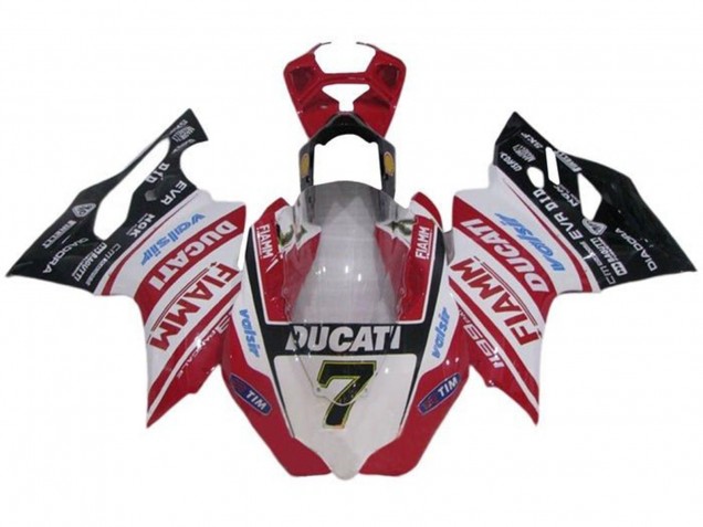 2011-2014 Ducati Panigale 1199 Motorcycle Fairings - White Red Glossy Black Fiamm Tim 7 Canada Websites