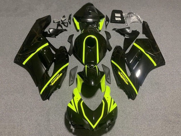 2004-2005 Honda CBR1000RR Motorcycle Fairings - Glossy Black High Viz Yellow Stripe Canada Websites