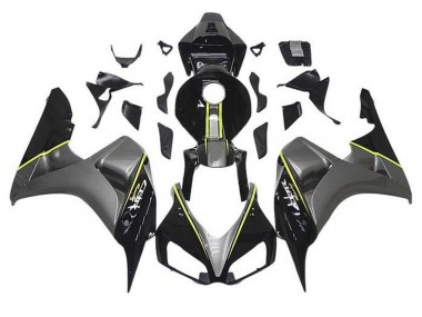 2006-2007 Honda CBR1000RR Motorcycle Fairings - Grey Glossy Black Yellow Stripe Canada Websites