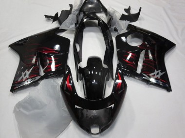 1996-2007 Honda CBR1100XX Blackbird Motorcycle Fairing - Glossy Black Red Flame Canada Websites