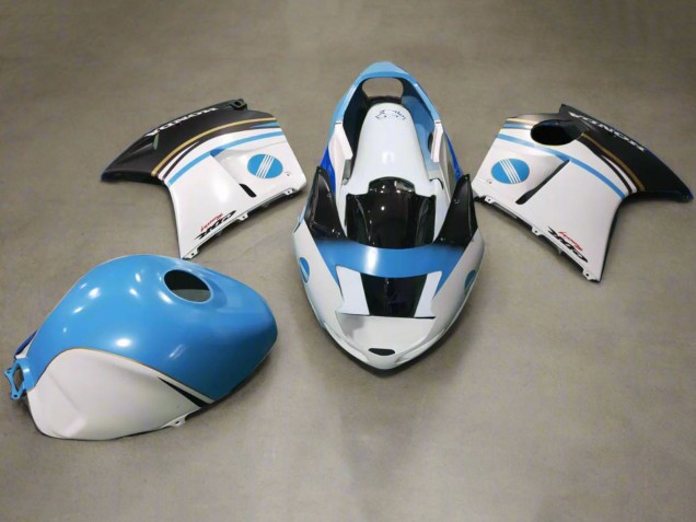 1996-2007 Honda CBR1100XX Blackbird Motorcycle Fairings - White Blue Black Konica Minolta Canada Websites