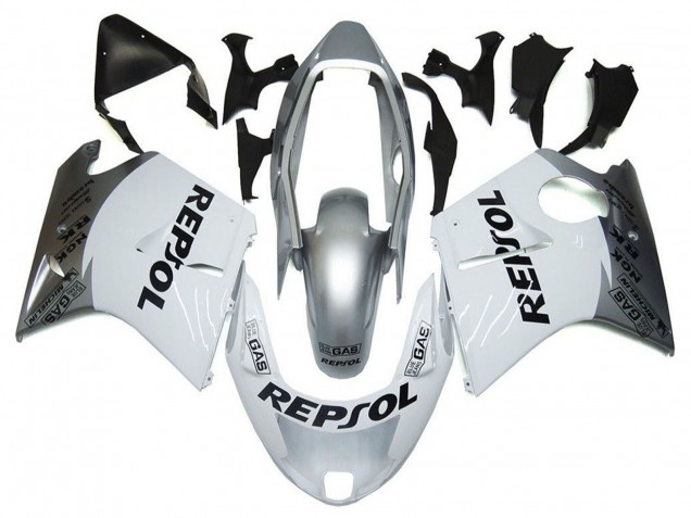 1996-2007 Honda CBR1100XX Blackbird Motorcycle Fairings - Silver White Grey Black Repsol Canada Websites