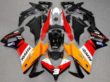 2013-2015 Honda CBR500R Motorcycle Fairings - Orange White Red Glossy Black Repsol Canada Websites