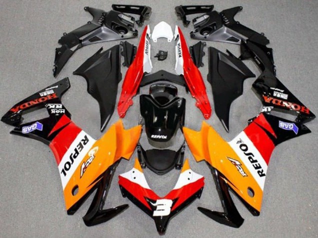 2013-2015 Honda CBR500R Motorcycle Fairings - Orange White Red Glossy Black Repsol Canada Websites