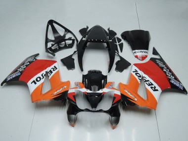 2002-2013 Honda VFR 800 Motorcycle Fairings - Orange White Red Glossy Black Repsol Canada Websites