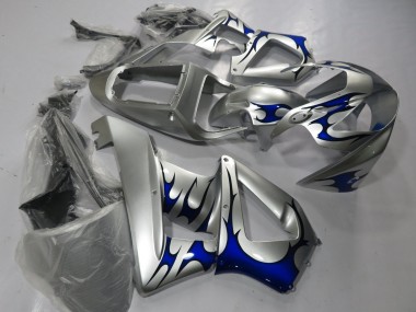 2000-2001 Honda CBR900RR 929 Motorcycle Fairings - Silver Blue Tribal Canada Websites